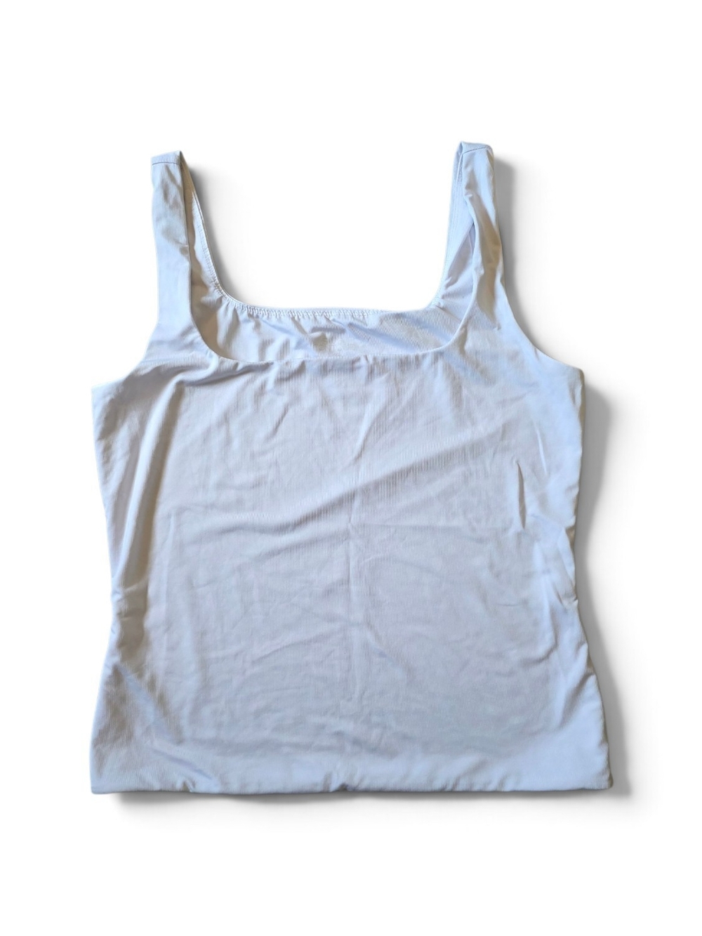 Sws Countour White Scoop Neck Tank Top - Women Sz Lg